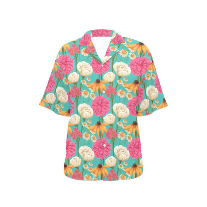 Summer Floral Pattern Print Design SF07 Women's Hawaiian Shirt