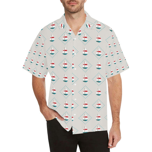 Sailboat Print Design LKS301 Men's Hawaiian Shirt