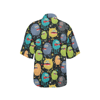 Monster Pattern Print Design 01 Women's Hawaiian Shirt