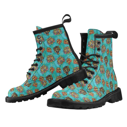 Tattoo Tiger Head Print Design LKS304 Women's Boots