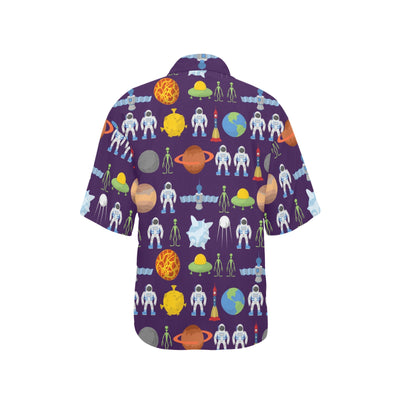 Alien Astronaut Planet Women's Hawaiian Shirt