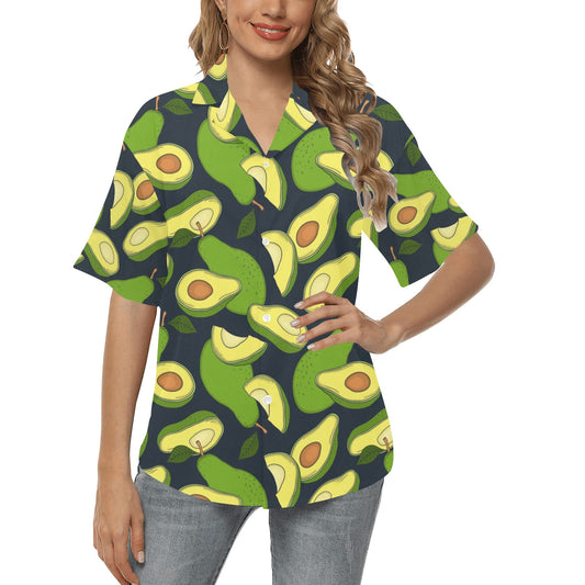 Avocado Pattern Print Design AC013 Women's Hawaiian Shirt