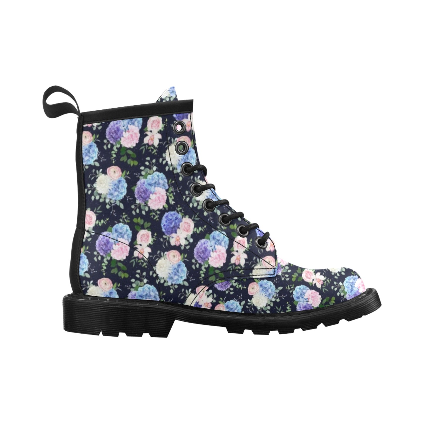 Hydrangea Pattern Print Design HD01 Women's Boots
