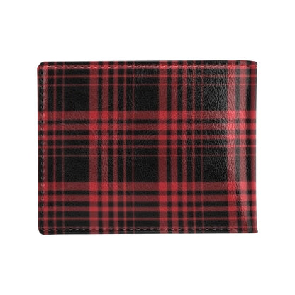 Tartan Red Black Print Design LKS303 Men's ID Card Wallet