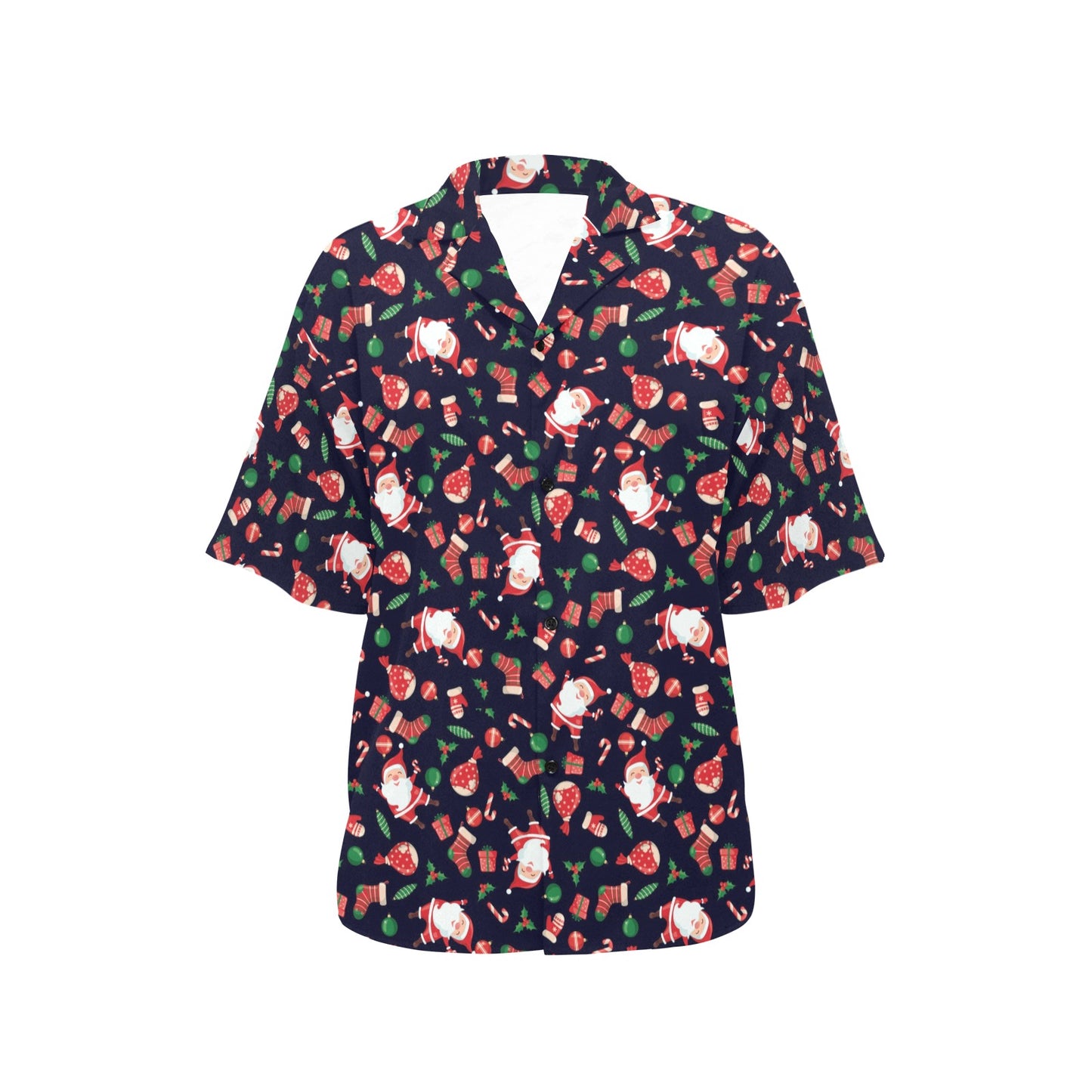 Santa Christmas Themed Print Design LKS304 Women's Hawaiian Shirt