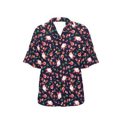 Santa Christmas Themed Print Design LKS304 Women's Hawaiian Shirt
