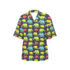 Elephant Neon Color Print Pattern Women's Hawaiian Shirt