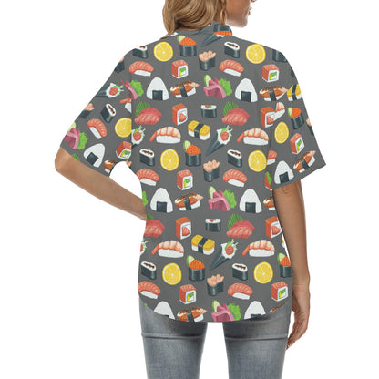 Sushi Print Design LKS302 Women's Hawaiian Shirt