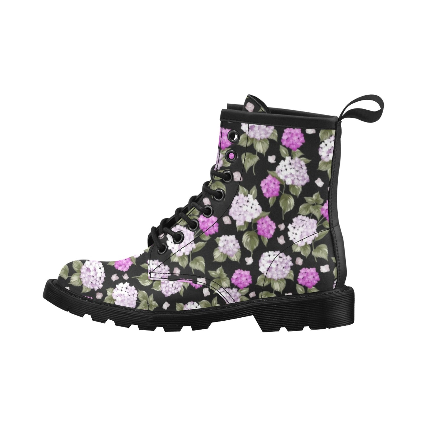 Hydrangea Pattern Print Design HD011 Women's Boots