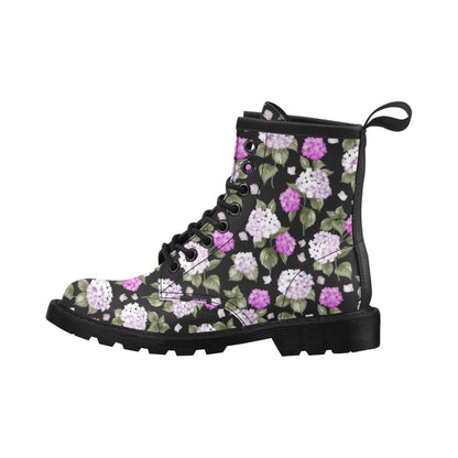 Hydrangea Pattern Print Design HD011 Women's Boots
