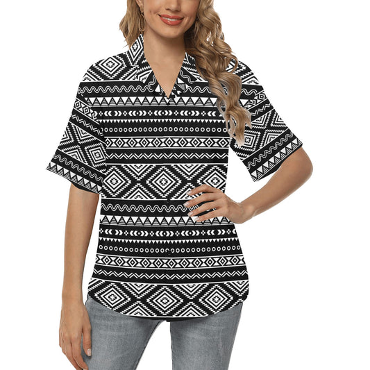 Tribal Pattern Print Design LKS301 Women's Hawaiian Shirt