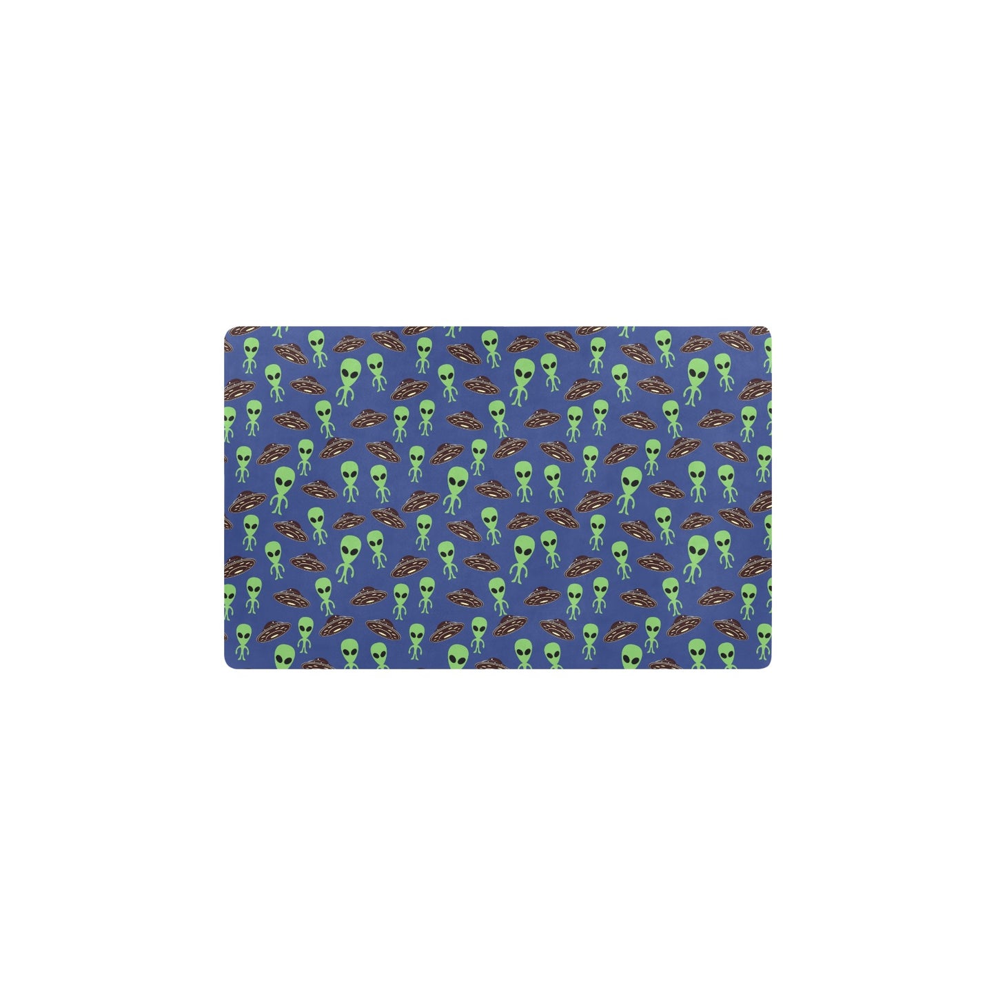 Alien Green UFO Pattern Kitchen Mat