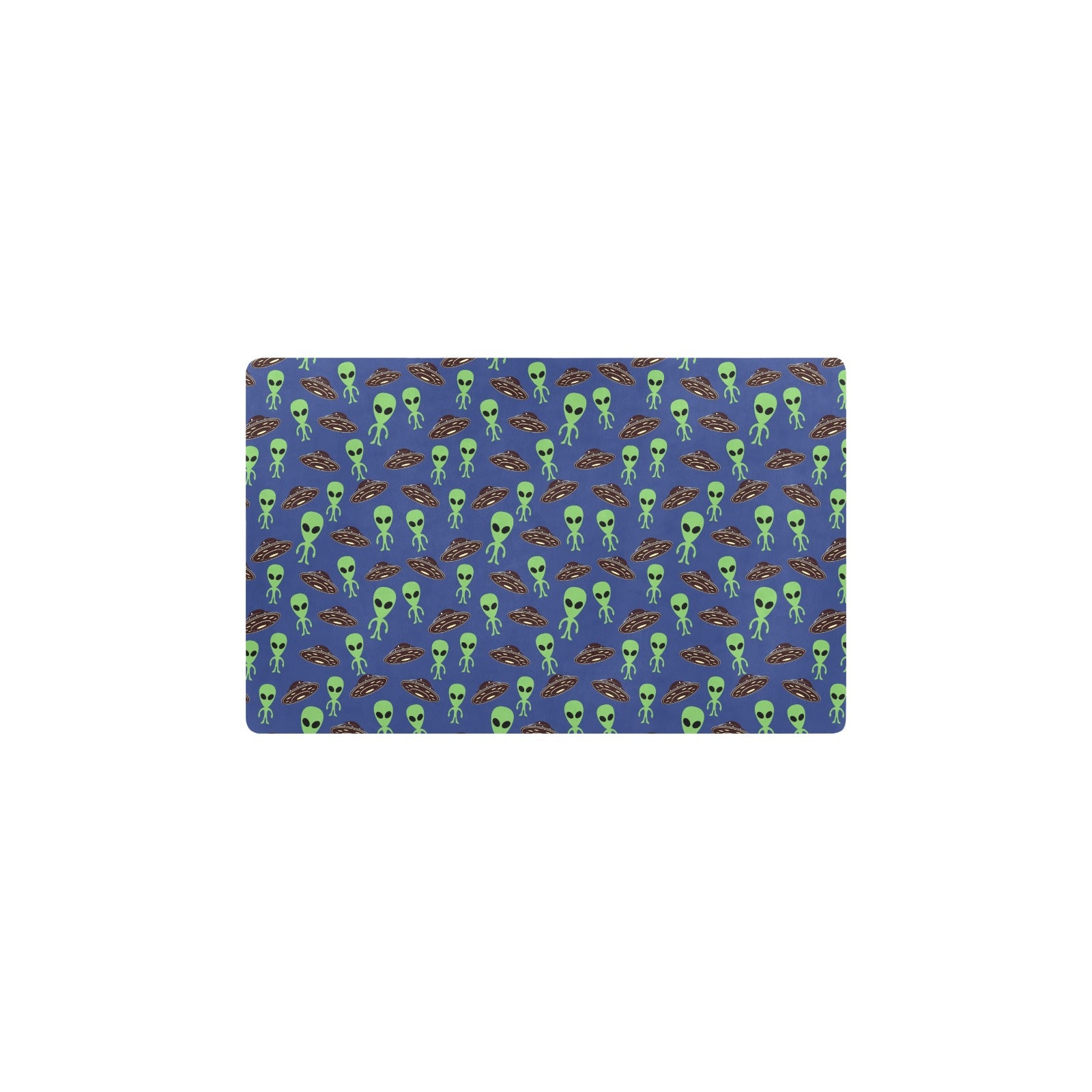 Alien Green UFO Pattern Kitchen Mat