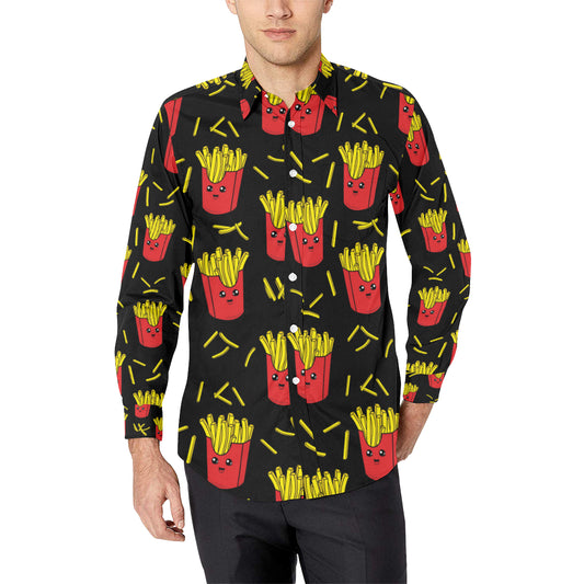 French Fried Pattern Print Design 03 Men's Long Sleeve Shirt