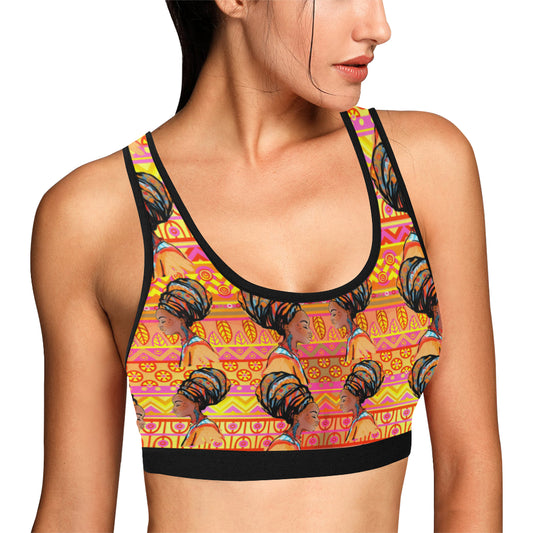African Girl Aztec Sports Bra
