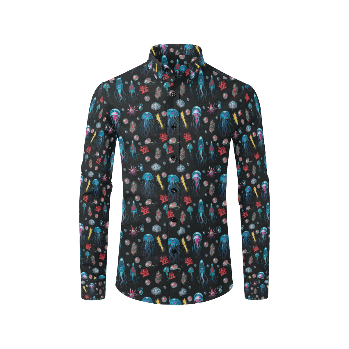 Jellyfish Underwater Print Men's Long Sleeve Shirt