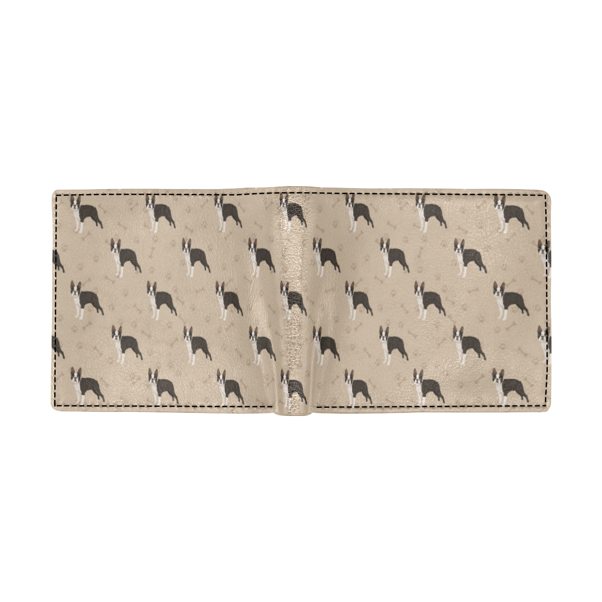 Boston Terrier Pattern Print Design 02 Men's ID Card Wallet