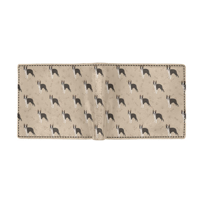 Boston Terrier Pattern Print Design 02 Men's ID Card Wallet