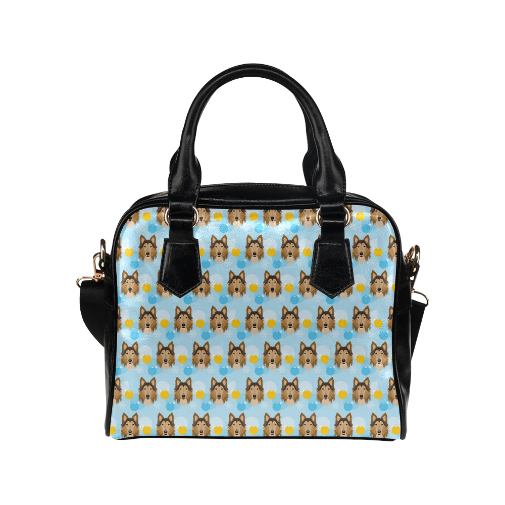 Collies Pattern Print Design 02 Shoulder Handbag