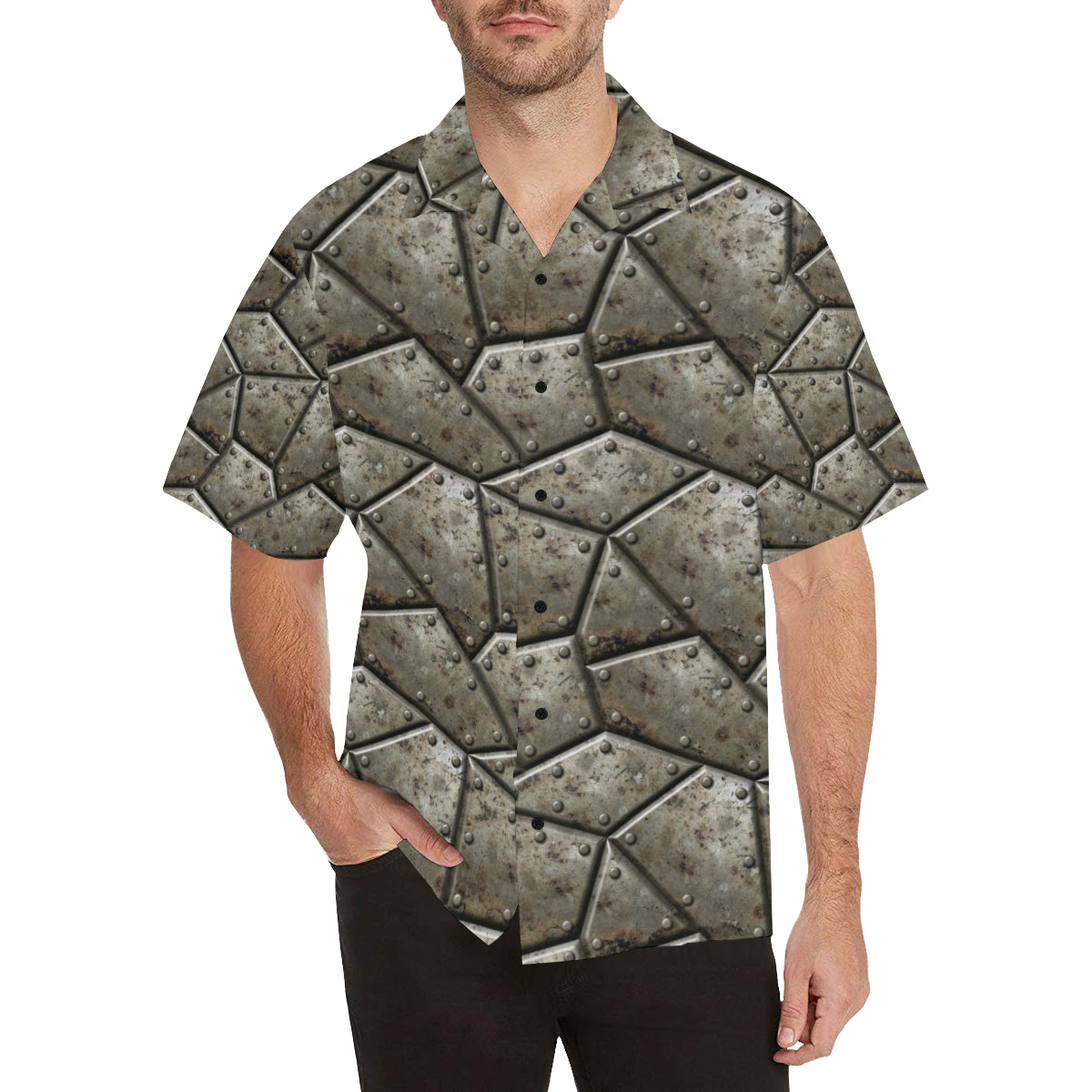 Armor Pattern Print Design 01 Men's Hawaiian Shirt