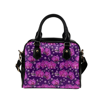Orchid Pattern Print Design A03 Shoulder Handbag