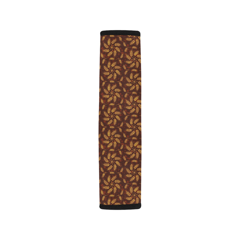 Agricultural Brown Wheat Print Pattern Car Seat Belt Cover