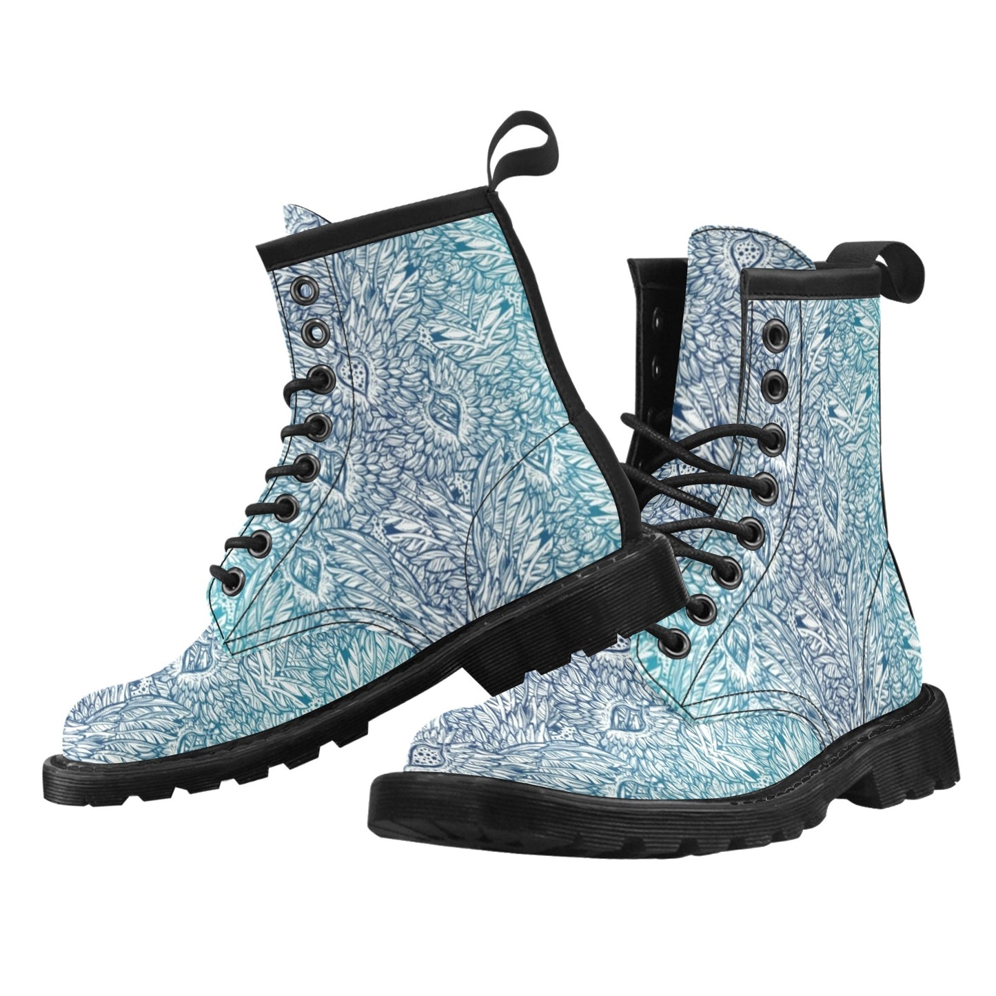 Angel Wings Boho Design Themed Print Women's Boots