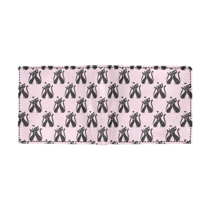 Black Cat Pattern Print Design 01 Men's ID Card Wallet