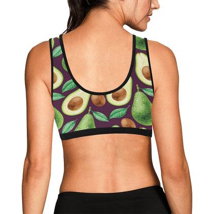 Avocado Pattern Print Design AC08 Sports Bra