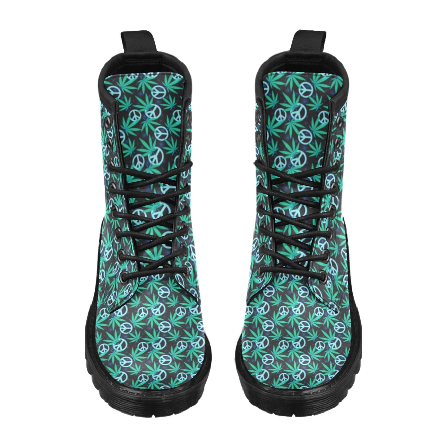 Peace Sign Themed Design Print Women's Boots