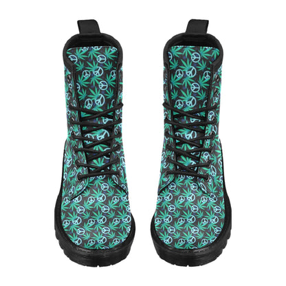 Peace Sign Themed Design Print Women's Boots