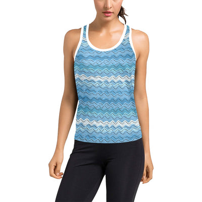 Wave Print Design LKS301 Women's Racerback Tank Top