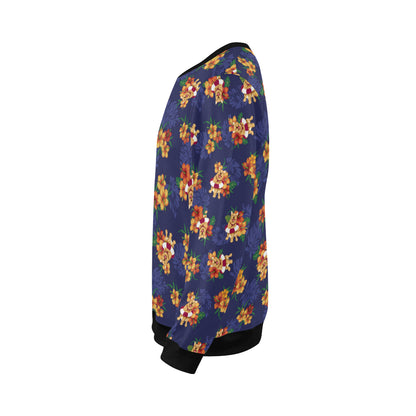 Hawaiian Themed Pattern Print Design H02 Men Long Sleeve Sweatshirt
