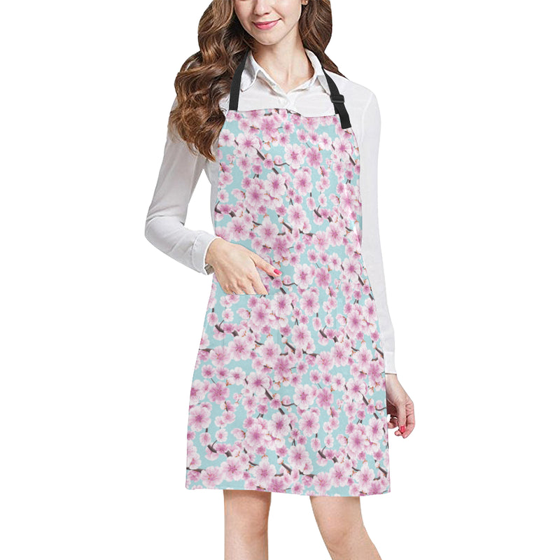 Cherry Blossom Pattern Print Design 01 Apron with Pocket