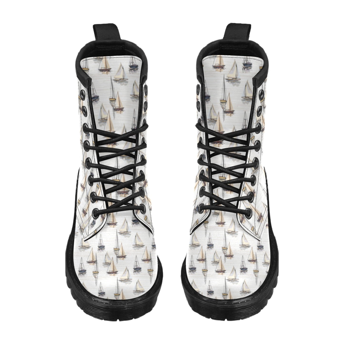 Sailboat Paint Pattern Print Design LKS307 Women's Boots
