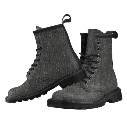 Snake Skin Black Print Women's Boots