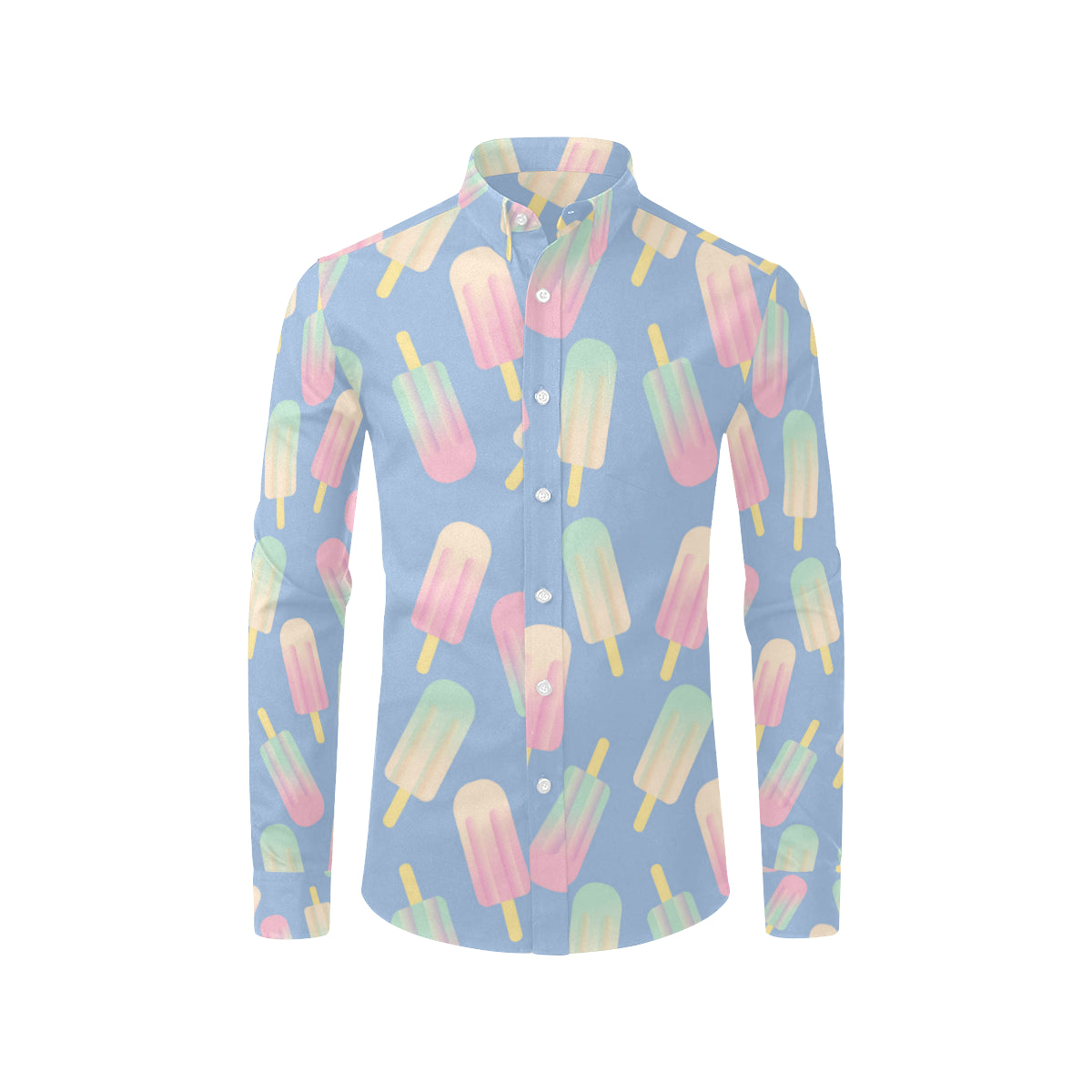 Ice Cream Pattern Print Design 05 Men's Long Sleeve Shirt