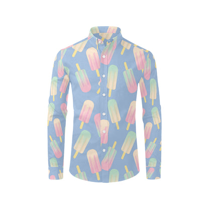 Ice Cream Pattern Print Design 05 Men's Long Sleeve Shirt