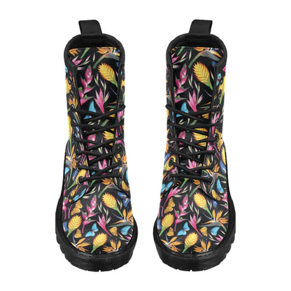 Tropical Flower Pattern Print Design TF016 Women's Boots