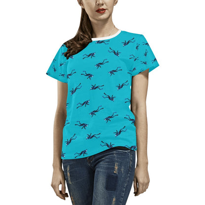 Scuba Driver Print Design LKS304 Women's  T-shirt