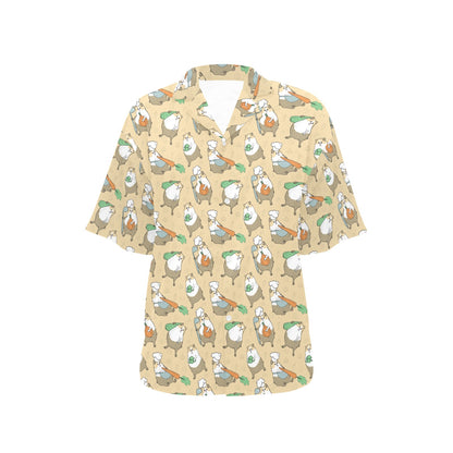 Guinea Pig Print Design LKS401 Women's Hawaiian Shirt