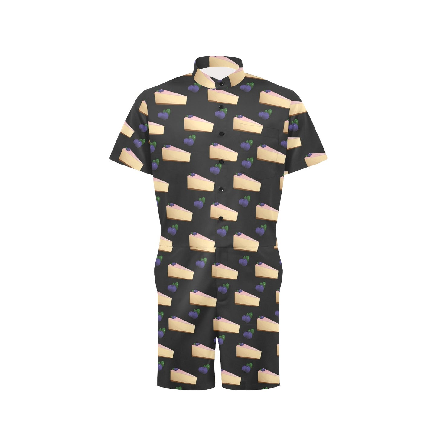 Cheesecake blueberry Pattern Print Design CK01 Men's Romper