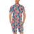 Red Hibiscus Pattern Print Design HB02 Men's Romper