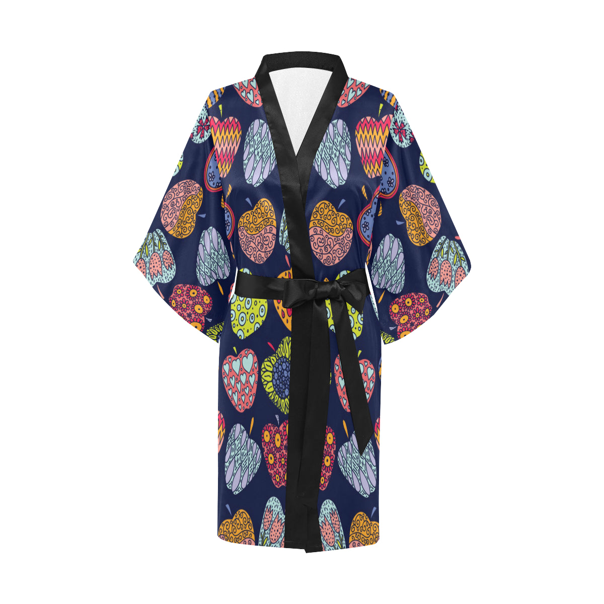 Apple Pattern Print Design AP05 Women's Short Kimono