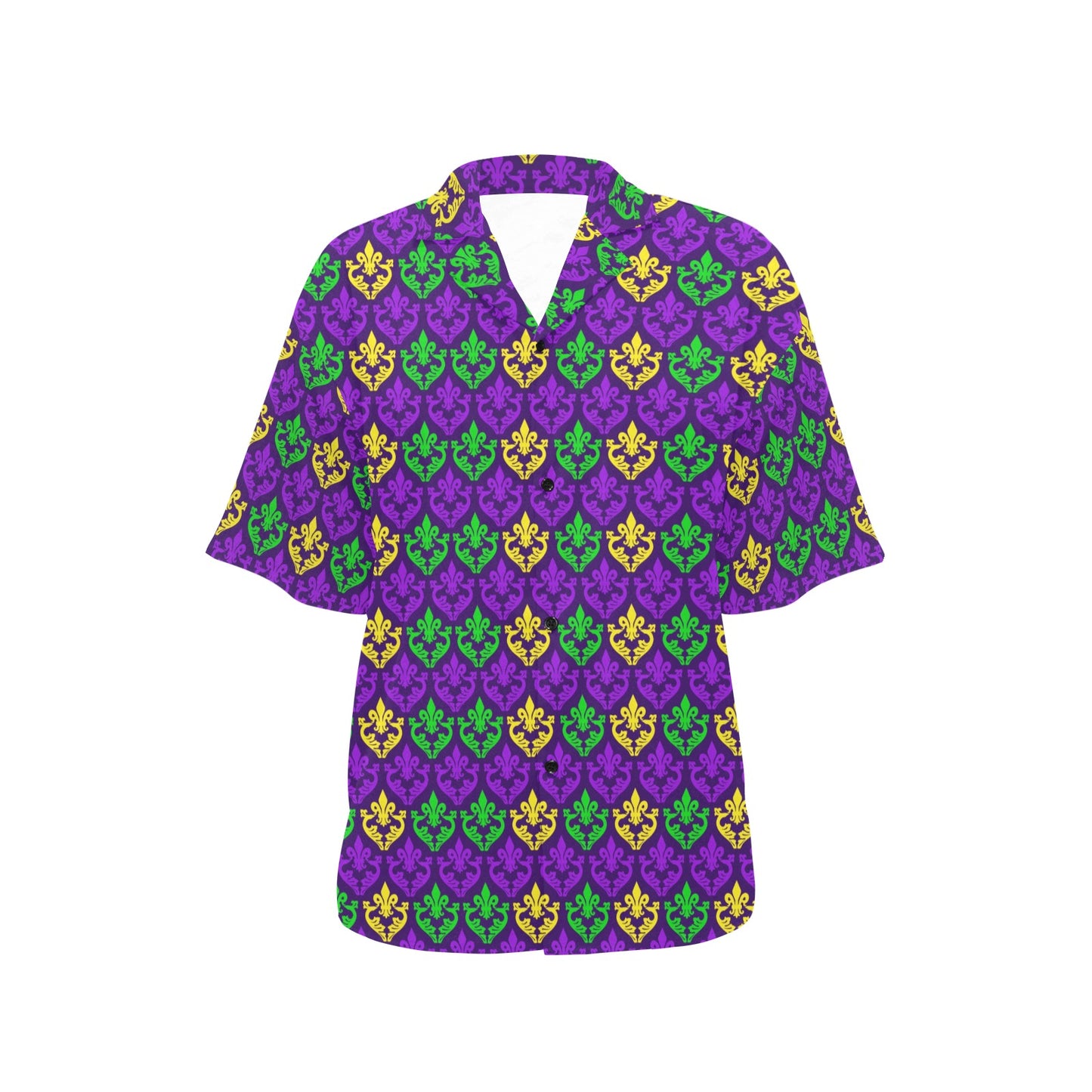 Mardi Gras Pattern Print Design 02 Women's Hawaiian Shirt
