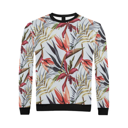 Tropical Flower Pattern Print Design TF021 Men Long Sleeve Sweatshirt