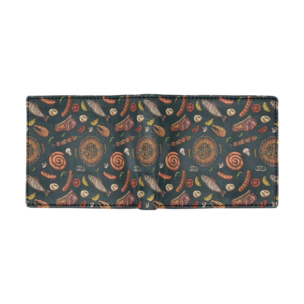 Barbecue Pattern Print Design 02 Men's ID Card Wallet