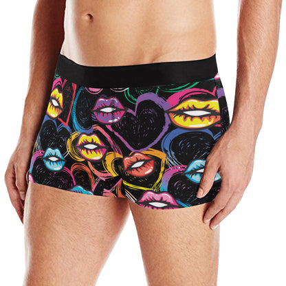 Pop Art Lip Pattern Print Design A03 Men's Boxer Briefs