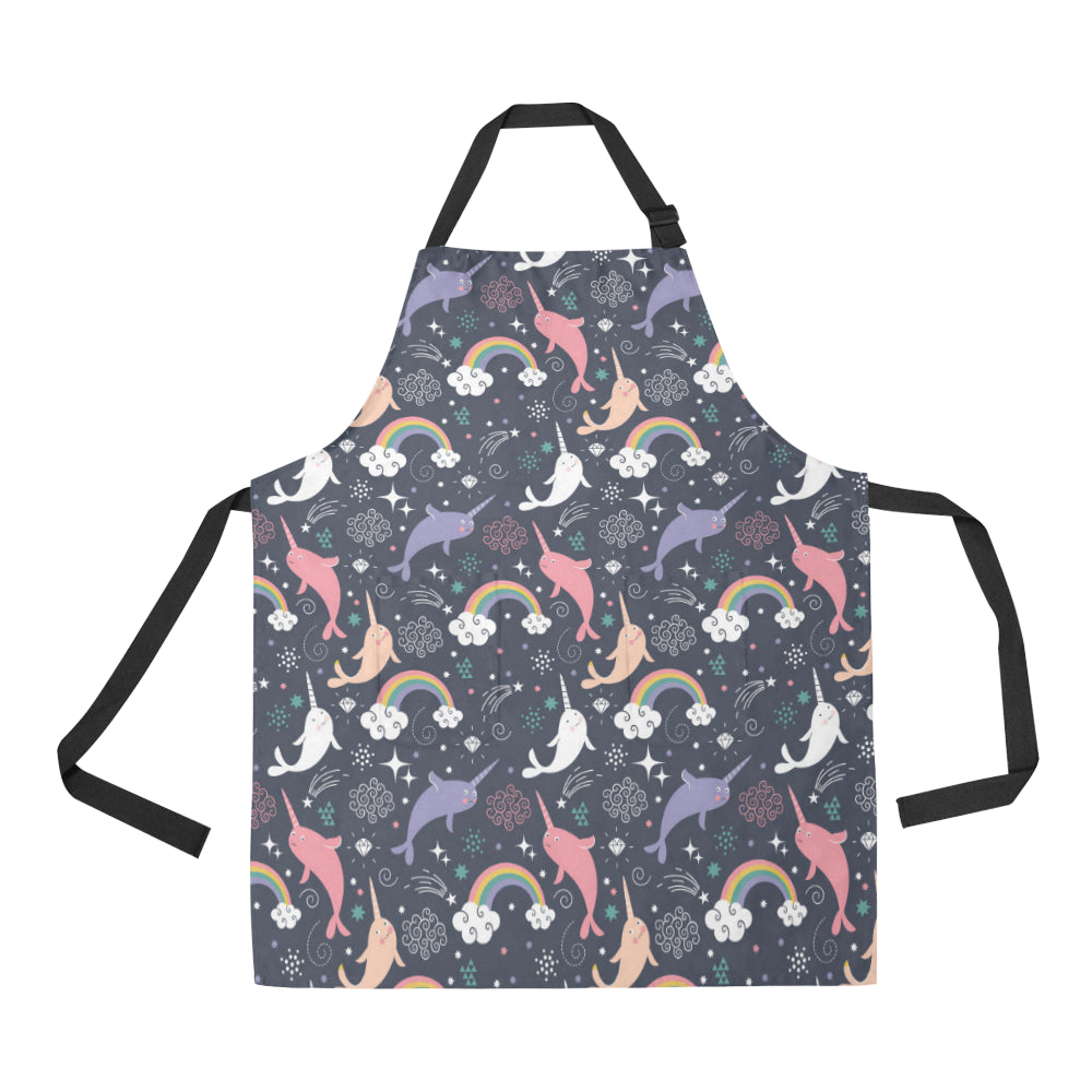 Narwhal Pattern Print Design 01 Apron with Pocket