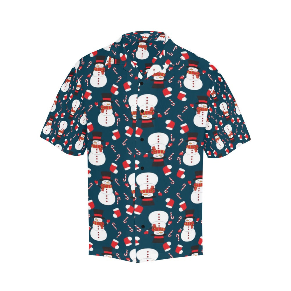 Snowman Print Design LKS301 Men's Hawaiian Shirt